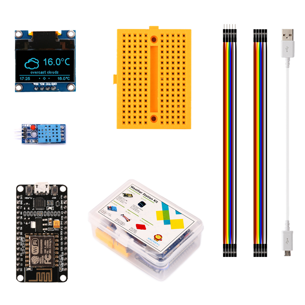 Esp8266 Nodemcu Board - Esp8266-estação meteorológica, kit diy, com tela